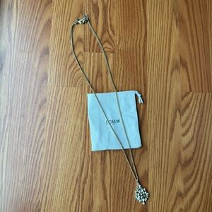 J. Crew Gold Necklace with Crystal Pendant